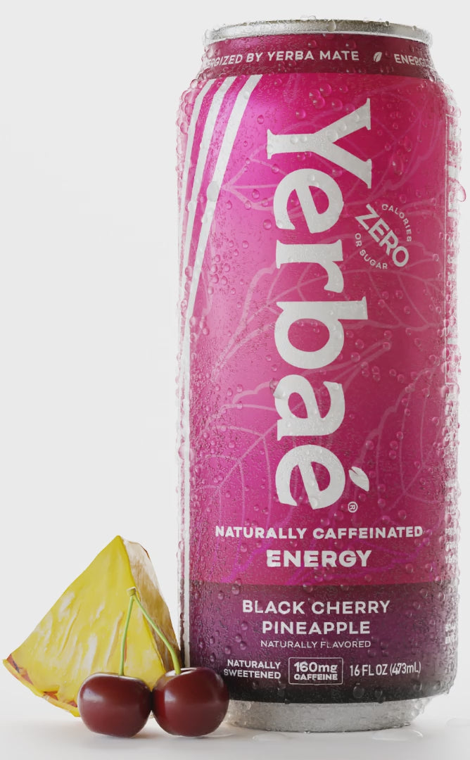 Yerbae Naturally Caffeinated Energy with Yerba Mate, Whole 30 Keto Diet (Black  Cherry Pineapple)